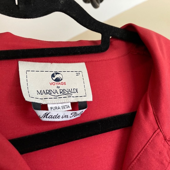 VINTAGE MARINA RINALDI VOYAGE BLOUSE 27 RED PRE OWNED - Picture 6 of 11